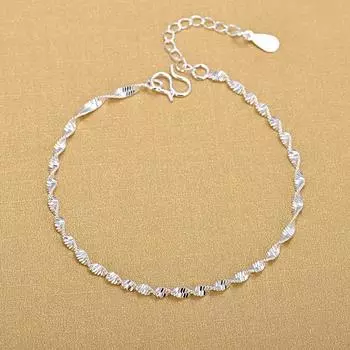 Элегантные витые браслеты-цепочки из стерлингового серебра 925 пробы, ювелирные изделия для женщин, аксессуары для вечеринок SL071