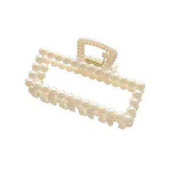 Элегантные заколки-краб для волос с имитацией жемчуга для женщин, модные геометрические головные уборы, заколка-акула, заколка для волос на затылке, аксессуар для волос в виде краба A4