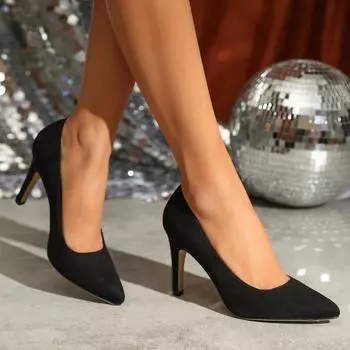 Элегантные замшевые туфли на шпильках для женщин - большой размер, шикарная мода весна/осень 37 абрикосовый