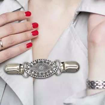 Элегантные зажимы для свитера для женщин и девочек, классическая рубашка, брошь, металлическая застежка для шарфа, кардиган, зажим для Oval