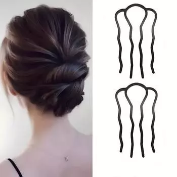 Элегантные зажимы для укладки волос, вращающиеся бигуди для свадеб и особых случаев 2pcs чёрный