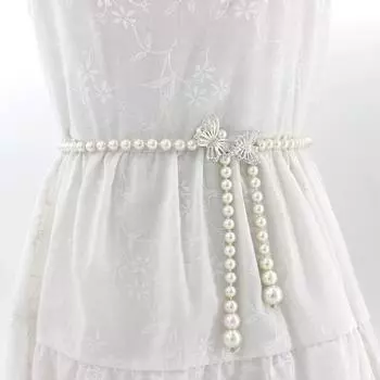 Элегантные женские эластичные свадебные ремни с жемчугом, свадебные ремни ручной работы, свадебные аксессуары из жемчуга и бисера A
