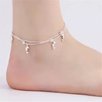 Элегантные женские аксессуары для ног, симпатичный двухслойный дизайн с дельфином против вспышки белого