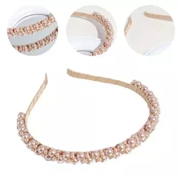 Элегантные женские аксессуары для волос, повязки для волос с имитацией жемчуга, модные головные уборы, повязки для женщин розовый