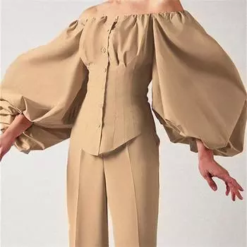 Элегантные женские блузки, женские топы, женская эстетичная рубашка с открытыми плечами, блузка с рукавами-фонариками, сорочка femme blusas blusa feminina