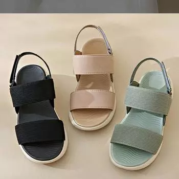 Элегантные женские босоножки на среднем каблуке, женские повседневные туфли с открытым носком и толстой подошвой для вечеринок, модные женские туфли 35