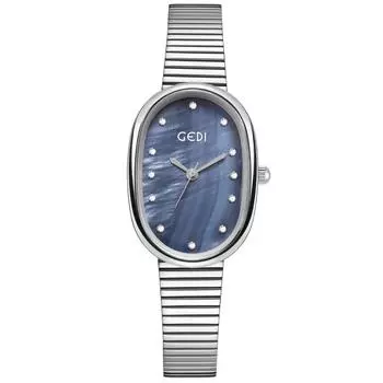 Элегантные женские часы с серебряным ремешком из нержавеющей стали, овальный дизайн, модные повседневные минималистичные кварцевые женские часы класса люкс, подарочные часы