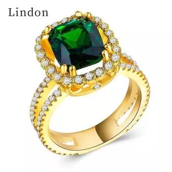 Элегантные женские кольца Lindon с цирконами диаметром 13 мм, свадебные подарки, золотой цвет 6