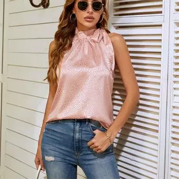 Элегантные женские летние блузки с открытыми плечами, шифоновые повседневные женские топы без рукавов с принтом, женская рубашка, блузка, топ blusas S небесно-голубой