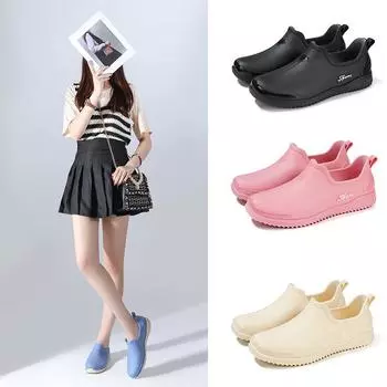 Элегантные женские низкие водонепроницаемые резиновые сапоги - нескользящая резиновая обувь для работы на кухне (Летняя коллекция) Size 36