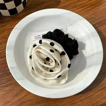 Элегантные женские резинки для волос с розами для девочек, резинки для волос с принтом в горошек, аксессуары для волос, корейская резинка для волос, эластичная повязка на голову One Size