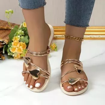 Элегантные женские сандалии на плоской подошве с открытым носком, летние женские шлепанцы, нескользящие уличные пляжные шлепанцы, женские сандалии, большой размер 43 36
