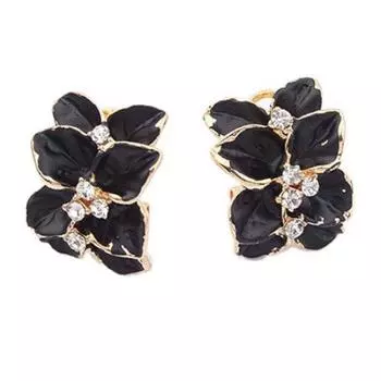 Элегантные женские серьги-гвоздики с цветком гардении и стразами, ювелирные подарки one size