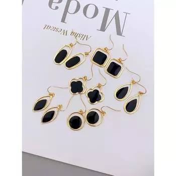 Элегантные женские серьги из цинкового сплава в форме капель, цветов, круглых и ромбовидных корейских серег