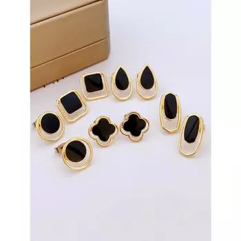 Элегантные женские серьги из цинкового сплава в форме капель, цветов, круглых и ромбовидных украшений для женщин