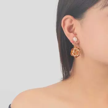 «Элегантные женские серьги-подвески из розового золота и серебра 2024 года» золотой