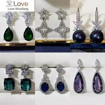 Элегантные женские серьги-подвески с ослепительным цирконием, роскошные женские изящные аксессуары для вечеринки, изысканные дизайнерские украшения