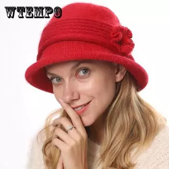 Элегантные женские вязаные шапки из кроличьего меха, осенне-зимняя шапка, женская модная шапка с черепами, берет