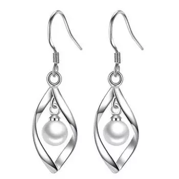 Элегантные женские вращающиеся висячие серьги с искусственным жемчугом, свадебные украшения, подарок