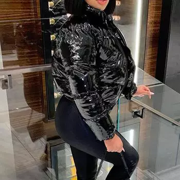 Элегантные женские зимние парки с подкладкой, модные толстые теплые универсальные повседневные пуховые куртки из хлопка с воротником-стойкой, женские пуховики S красный