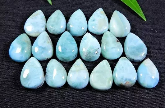 ЭЛЕГАНТНЫЙ~ 17 шт. кольца с натуральным ларимаром пектолитом, размер грушевидный драгоценный камень, лот 10X14MM RQ-599