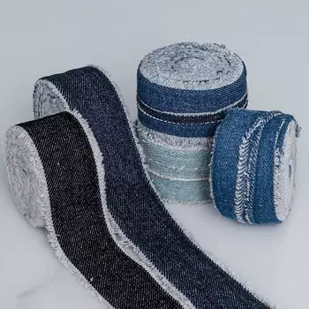 Элегантный 4 см джинсовый двойной ус край шамбре лента рукав край сумка край шляпа головной убор ручная работа своими руками декоративная кружевная лента украшение для дома 4cm*5 yards/1 roll