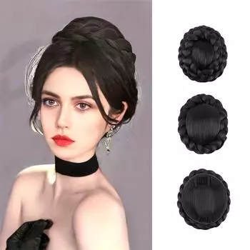 Элегантный 6-дюймовый синтетический плетеный пучок волос — прическа с шиньоном на клипсе для женщин и девочек, универсальное ежедневное использование