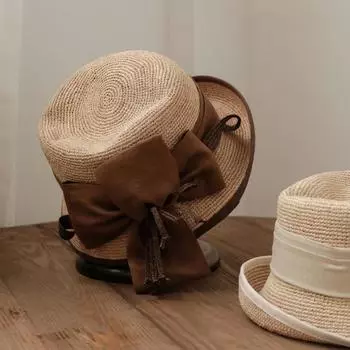 Элегантный абажур с небольшим краем, соломенная шляпа Lafite, летняя солнцезащитная шляпа с цветочным узором, дорожная соломенная шляпа M56-58cm бежевый