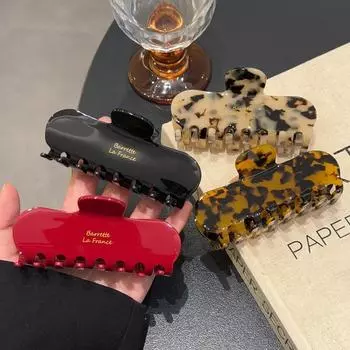 Элегантный ацетатный коготь для волос, винтажная большая заколка для волос в виде акулы, повязка на голову в виде краба для женщин, модные аксессуары для волос, головной убор в подарок красный