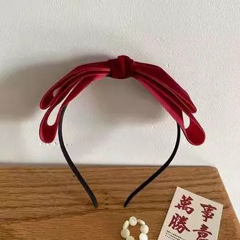 Элегантный бархатный ободок с бантом для волос для женщин, корейский ретро обруч для девочек для праздничной вечеринки, Y2K аксессуары для волос