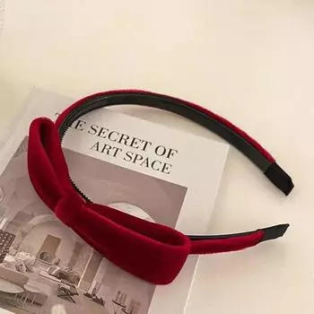 Элегантный бархатный ободок с бантом для женщин красный черный бант повязка для волос корейские ретро ободки обруч для волос аксессуары для волос для девочек