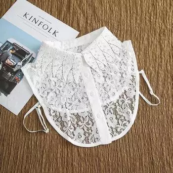 Элегантный белый лацкан с полым искусственным воротником для женщин, съемные воротники для девочек, накладной воротник, накидка на плечо, Fuax Cols