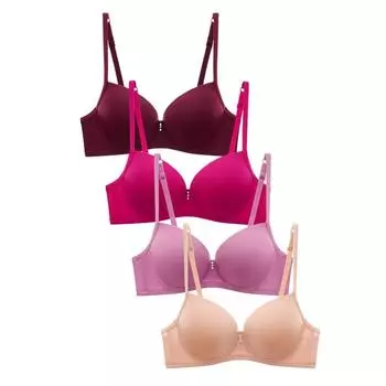 Элегантный бесшовный глянцевый бюстгальтер для женщин, сплошной цвет на косточках, Непровисающее нижнее белье, женский регулируемый мягкий повседневный бюстгальтер 75B