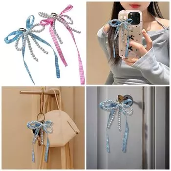 Элегантный бисерный бант брелок кулон для ключей сумки телефонный брелок милый модный аксессуар для женщин синий