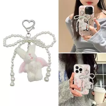 Элегантный бисерный бант брелок телефонный шарм уникальный брелок плюшевый кулон в виде животного сумка аксессуар для кошелька рюкзак A