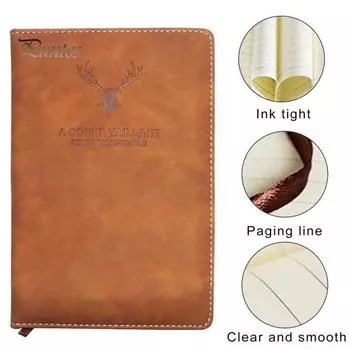 Элегантный блокнот с 280 страницами в утолщенной обложке из искусственной кожи Элегантный блокнот для письма в офисе и на рабочем месте красный