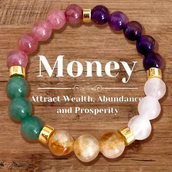 Элегантный браслет из бусин аметиста и желтого хризопраза - регулируемый, натуральный хрустальный амулет на удачу для женщин | Идеальный подарок q разноцветный