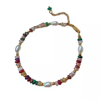 Элегантный браслет из пресноводного жемчуга Стильный браслет из круглого пресноводного жемчуга с бусинами Украшение-ожерелье для женщин 2