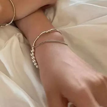 Элегантный браслет из тайских серебряных рисовых бусин для женщин - универсальное, легкое и изысканное эластичное украшение SL1522