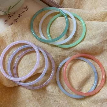 Элегантный браслет в китайском стиле с имитацией нефрита и розы S514 виноградный/зелёный