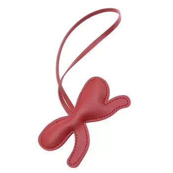 Элегантный брелок с бантиком Стильный держатель для ключей Текстура ПУ кожи Модный шарм для сумки Подходит для сумок и рюкзаков красный