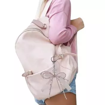 Элегантный брелок с узлом-бабочкой, стеклянный кулон с бантом из бисера, подвесной брелок для телефона, аксессуар для сумки и украшения автомобиля