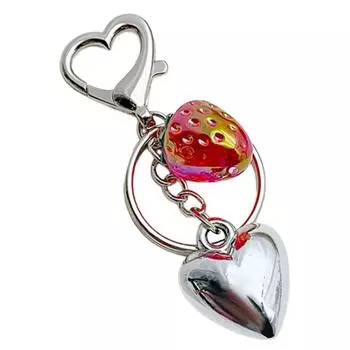 Элегантный брелок в виде сердца клубники, стильный брелок-подвеска, модная сумка, подвеска, ювелирное украшение для женщин и девочек A