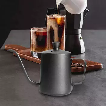 Элегантный чайник из нержавеющей стали для точного наливания 350ml Black