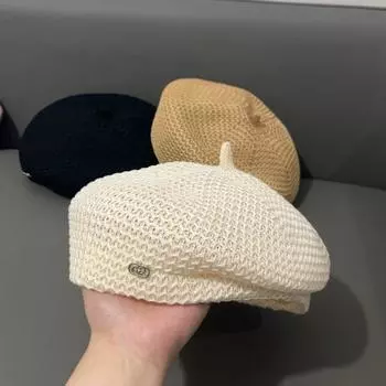 Элегантный черный берет для женщин, японский стиль, дышащий и легкий для весны и лета Adjustable