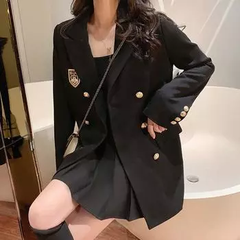 Элегантный черный женский пиджак, идеально подходящий для офиса и повседневного использования M чёрный