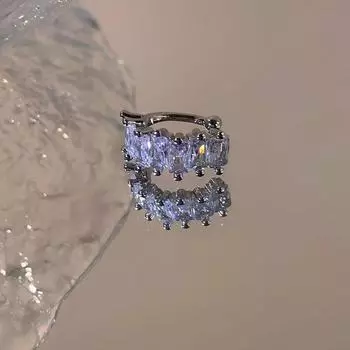 Элегантный цирконовый кафф: Роскошная, блестящая непрокалываемая серьга с уникальным дизайном и шикарной индивидуальностью Full zircon