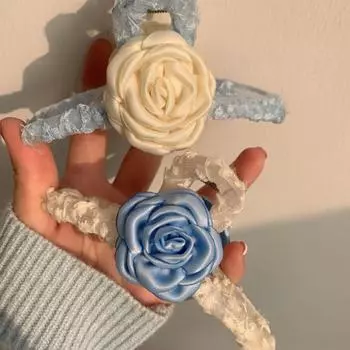 Элегантный цветок вьющийся заколка для волос коготь заколка для волос корейский стиль акула заколка для волос для женщин blue-camellia