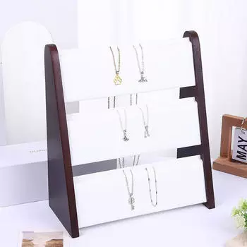 Элегантный деревянный держатель для ожерелий для дома и магазина бежевый