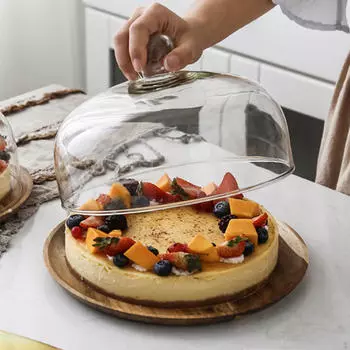 Элегантный деревянный поднос для торта – стильная сервировочная тарелка для десертов и выпечки 20cm